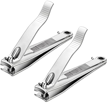 AZLIFEEU Nail Clippers 2 Pack Nail Cutter for Thick Toenails, Toenails Clippers with Heavy Duty Stainless Steel