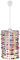 etc-shop Hängelampe Pendelleuchte Pendellampe Kinderleuchte Mädchen Spielzimmer, Metall Textil Kristalle bunt, 1x E27 Fassung, DxH 22,5x136cm