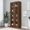 Homvdxl Floor Display Cabinet, 5-Tier Tall Bookshelf with Glass Doors 5 Cube Shelves, Bookcase Sideboard Cabinet for Bedroom, Living Room, Kitchen, Home Office 185x82cm, Brown+Oak