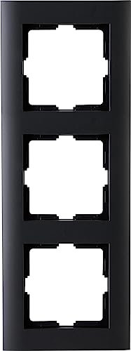Kopp Athenis 3-fach Abdeckrahmen, schwarz, matte Oberfläche, 402750062