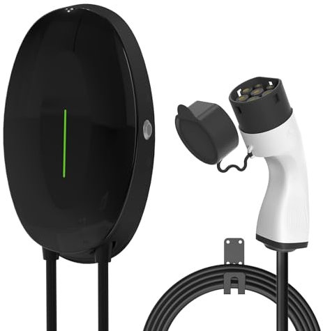 Teskee Wallbox 7.4kW Type 2 Borne de Recharge EV Chargeur Monophasé câble d'alimentation pour boîtes de Distribution IEC 62196-2, Câble 32A 6M