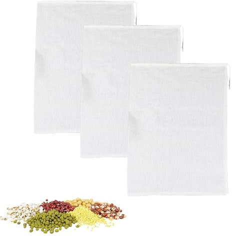 3 Pièces Sacs de Lait de Noix, Grand Sac à Lait D'amande Réutilisable, Sacs à Fromage Mousseline, Sacs Tissu Fromage Réutilisables, Alimentaire Cuisine Sacs Filtrants, Écrou Lait Passoire Sacs