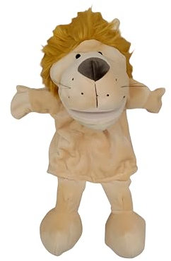 Proumhang Handpuppen mit Vollem Körper für Kinder,Tier Handpuppen Bauernhof Thema Puppets Spielzeug Set,Plüsch Pretend Spielzeug Zoo Friends Puppentheater mit Beweglichem Offenen Mund,35cm,Gelber Löwe