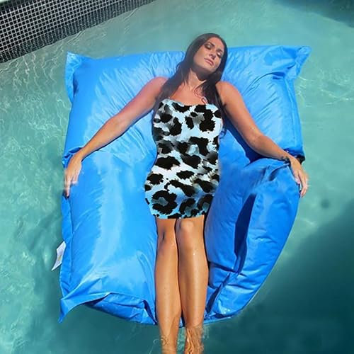 Pouf Poire Pour Adultessac De Haricots Flottant Pour Piscine, Sac De Haricots De Sable, Canapé Paresseux, Capuchon Flottant Intérieur Et Extérieur (Sans Remplissage), 140Cm X 180Cm,Bleu,180 Cm * 140 C