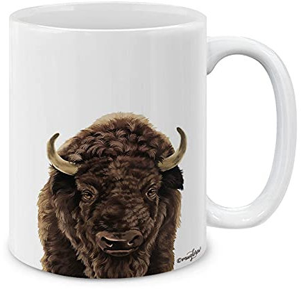 Tasse À Thé Café Bison Buffle Américain À Café en Céramique Haute Qualité Tasse À Café Design Vintage Tasse en Céramique 330Ml pour Cadeau, Homme, Soeur