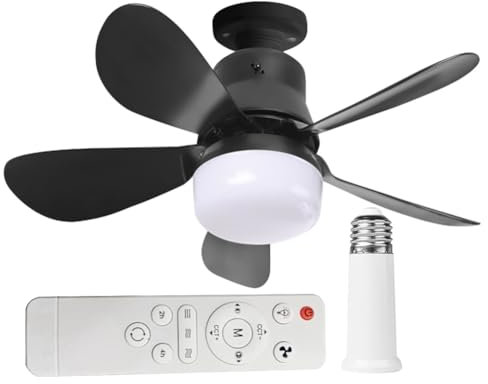 JUCHRZEY 30W Bombilla LED Ventilador de Techo Lámpara de Control Remoto Ventilador de Techo 3 Velocidades Luz de Ventilador de Techo Interior Regulable para Dormitorio Sala de Estar Cocina