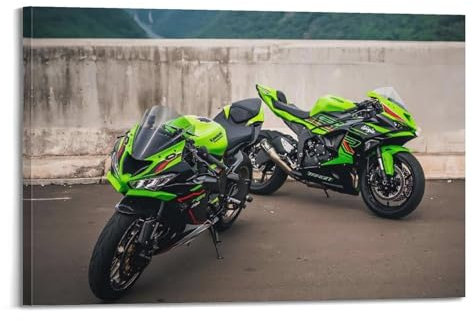 Motorrad-Poster ZX6R, Sportbike-Superbike, dekorative Leinwand, Familienschlafzimmer, Kunstwerk, Bild, Gemälde, 50 x 75 cm