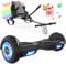 MEGA MOTION Hoverboards 6,5 Zoll mit Hoverkart für Kinder und Jugendliche，Selbstausgleichender, einfach zu steuern, rutschfeste Gestaltung, mit LED-Licht und Bluetooth-Lautsprecher