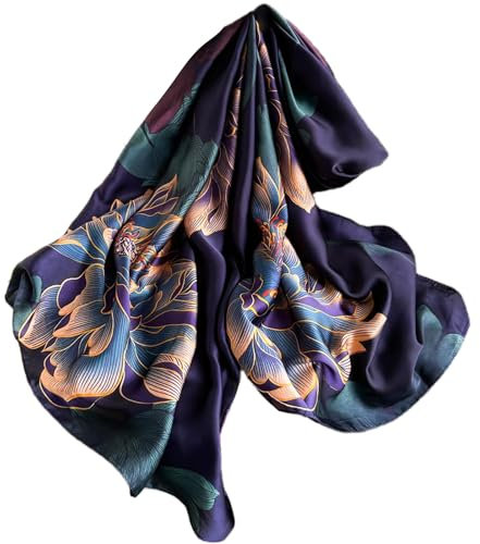 FAIRYGATE Tücher Damen Seidenschal Elegant Schal Sommer Herbst Seidentuch Weich Elegant Stola XXL Lang Frauen Warm Groß Seidentücher Damenschal Leichter 87040