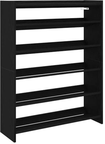 vidaXL Schuhregal Schwarz 80x25x100 cm Holzwerkstoff, Schuhschrank, Schuhaufbewahrung, Schuhe Organizer, Schuhe Aufbewahrung, Schrank Schuhe