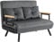 HOMCOM Sofá Cama de 2 Plazas Sofá Cama Plegable Tapizado en Terciopelo con Respaldo Ajustable de 5 Niveles y Almohadas Acolchadas para Oficina Dormitorio Salón 102x73x81 cm Gris