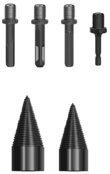 Punta da Trapano per Spaccalegna da 6 Pezzi, Punta da Trapano per Spaccalegna per Legna da Ardere da 32mm 42mm, Punta da Trapano per Spaccalegna a Vite per Spaccalegna