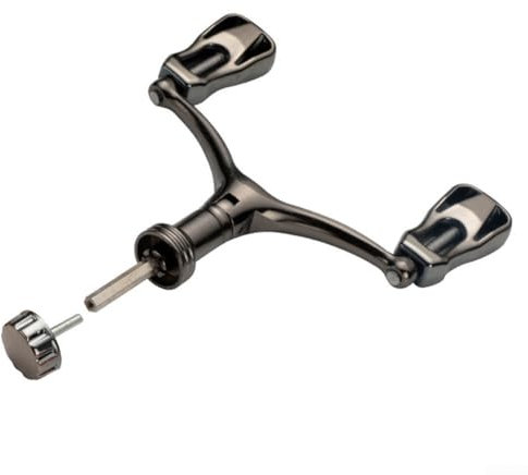 PETSTIBLE Angelrolle mit Griff, Kurbel, Doppelkurbel für 1000–5000 Angelrolle (Silber)