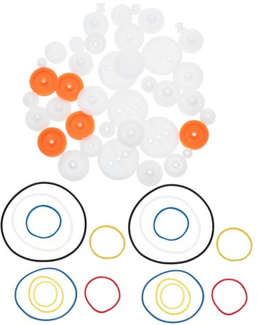 NAMOARLY Pullwheel Combination Bag Plastic Gears Rubber Drive Belt Assortment Model Car Accessories for DIY Project Assembly