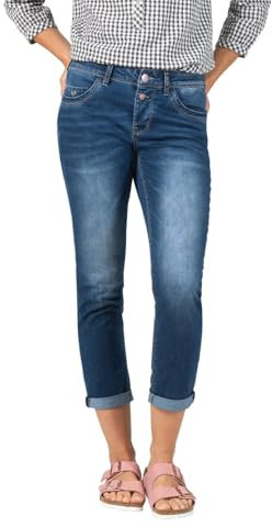Timezone 7/8 Damen Jeans Slim NALITZ 7/8- Mid Waist - Slim Fit - Blau W25-W33, Größe:W 27, Farbe:3014-3838 Brisk Blue Wash
