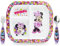 Sorrisini Vaisselle Réutilisable Minnie, Assiettes Divisées 3 Pièces, Set Sevrage pour Bébé, Assiette et Couverts en Acier Inoxydable, Vaisselle en Plastique Réutilisable et Micro-Ondable, sans BPA
