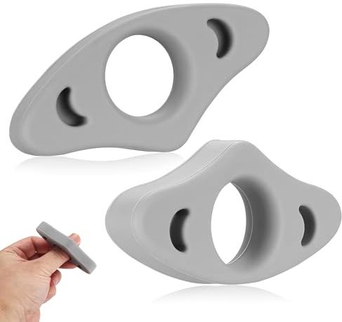 2er-Pack Silikon-Daumen Buchseitenhalter für Freihändiges Lesen - Lesezeichen & Seitenhalter für Bücher, Rutschfester Buchhalter Zubehör, Geschenk für Buchliebhaber (Grau, 20mm & 22mm)