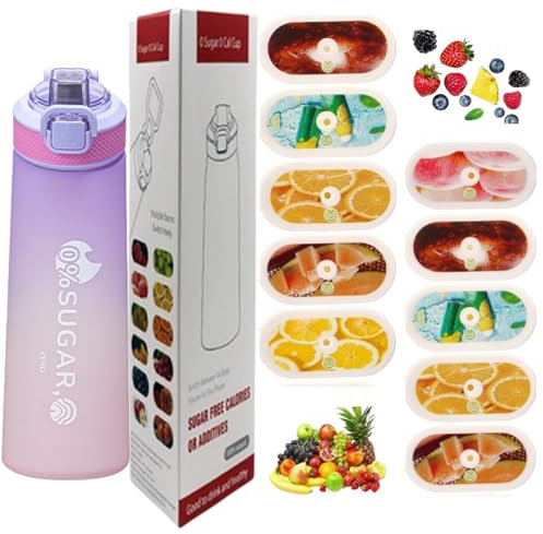 700ml sports water bottle with pods in 10 flavours, the tritan material is not afraid of high temperatures, and the natural fruit flavor extracted makes drinking water safe and tasty.0 Sugar 0 Calorie