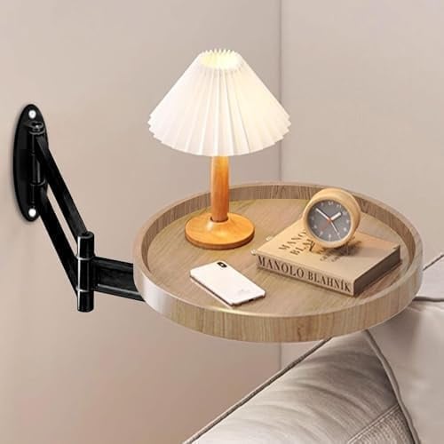 ALGFree Wandklapptisch Rund Klapptisch Wand Kleine Wandtisch 11.8 in | Folding Ausziehbar Klapptisch Schwebende Tablett Platzsparend Wandklapptisch für Küche Zimmer Schlafzimmer Wohnzimmer Balkon