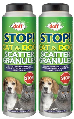 2 x Doff Cat & Dog Scatter Granules 700g – Outdoor Pet Repellent for Cats & Dogs, Helps Prevent Fouling, Digging & Scratching, Garden Deterrent for Lawn, Patio, Paths & Plants, Pest Repellent