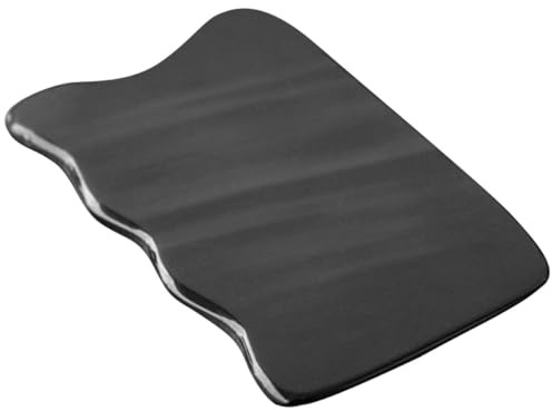 JEWEDECO Strumento Gua Sha e Confortevole in Corno di Bufalo Nero Forma per Massaggi Drenanti Anticellulite e Rilassamento Muscolare per