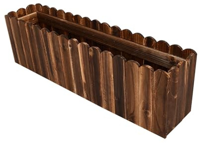 Homyl Maceta de Madera para Plantas Jardineras Rectangulares Caja de Almacenamiento Contenedor para Cultivo de Verduras Diseño Sólido Adecuada para Interior, Grande