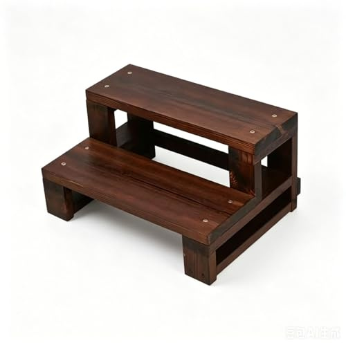 ZYNNEL Sgabello con 2 gradini | Sgabello in legno per bambino | Scala per bambino |Sgabello in legno per adulti e bambini, versatile per cucina/letto/armadio