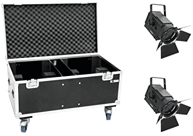 EUROLITE Set 2x LED THA-250F + Case | 2x Theater-Spot mit Fresnel-Scheinwerfer inklusive PRO Flightcase