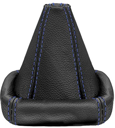 L & P Car Design L&P A0024-2 Schaltsack Schaltmanschette kompatibel mit VW Golf 2 II 3 III Polo 6N Passat 35i UVM. 100% Echtleder Leder Schwarz Naht Blau