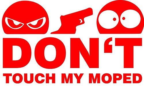Don't Touch My Moped Aufkleber Sticker JDM Motorrad rot ca. 11x7 cm