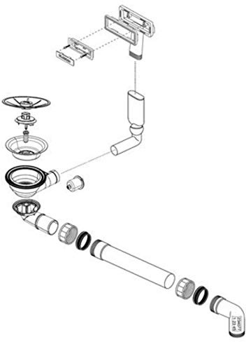 BLANCO Ablaufgarnitur 1 x 3,5' ohne Ablauffernbedienung C-Overflow InFino