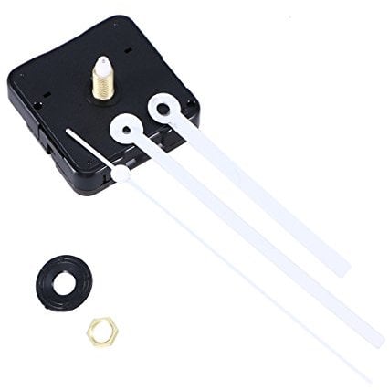 rosenice Uhrwerk für Wanduhr, 24 MM Langer Schaft Uhrwerke zum Selbsteinbau mit 3 Zeiger, Geräuschloses Uhrwerk Set, Robustes, Batteriebetriebenes Uhrwerke-Set als Ersatzteil (Uhrwerke in Schwarz)