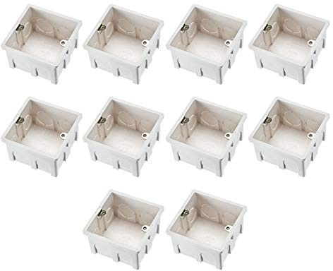 uxcell® Wall Switch Box Electrical Outlet Flush Mount 86 Type 1-Gang White Pack of 10