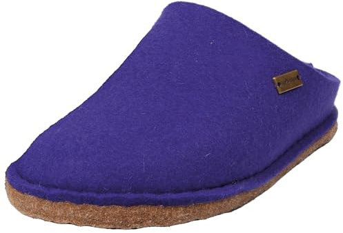 HAFLINGER Flair Smily Felt Slippers Pantofola in feltro di lana viola, Taglia 39