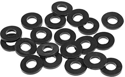 sourcing map 20 Stück Gummi Unterlegscheiben Flache Unterlegscheiben Schwarz 13mm AD 6mm ID 16mm Dick Distanzhülsen Dichtungsringe Beilagscheiben für Wasserhahn Rohr Wasserschlauch