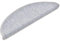 vidaXL 15x Treppenmatte Stufenmatte Stufenschoner Treppenschoner Treppenteppich Treppenschutz Matte Matten Teppich Halbrund rutschfest Hellgrau 56x17x3 cm