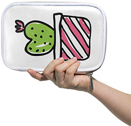 FANTAZIO Federmäppchen in Herzform, Kaktus, große Kapazität, Stifttasche, Make-up-Tasche, langlebig, ideal als Geschenk für Studenten