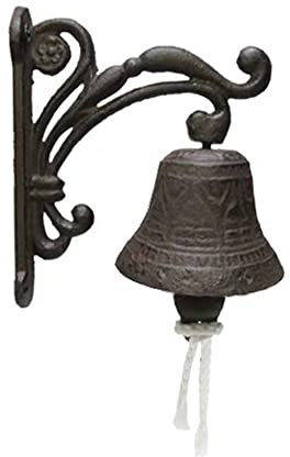 perfecti Cloche Porte D'entrée Cloche Décorée pour Porte Campagne Cloche Murale en Fonte Antique Floral Sonnette Porte