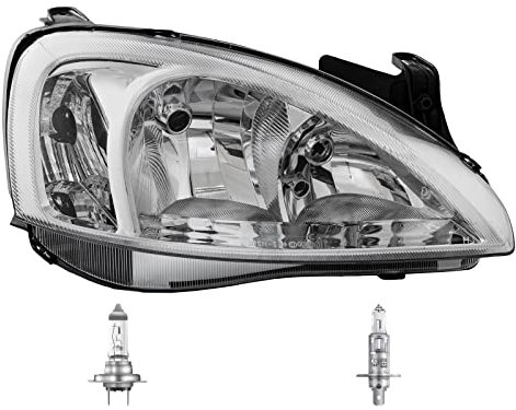 EISENFELS Bundle Set 70779683 Scheinwerfer rechts + OSRAM Leuchtmittel H7 Classic + H1 Classic kompatibel mit Corsa C F08 F68