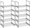 SONGMICS Scarpiera a 5 Ripiani, Set di 2, Scaffale Portascarpe in Metallo, Impilabile e Salvaspazio, Scaffale Portaoggetti, Ingresso Soggiorno Camera, Grigio LSA055G02