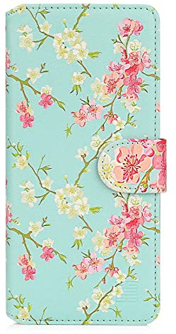 32nd Floral Series 2.0 - Design PU Leather Book Wallet Case Cover for Samsung Galaxy A12 (2021), Designer Flower Pattern Wallet Style Flip Case With Card Slots - Spring Blue