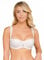 Rosme Women's Balconette Bra with Push Up Effect – Plus Size Sexy Lace Demi Half Cup Bra – Lightly Padded Underwired Low Cut Mesh Design Grand, Ivory, Size 34C