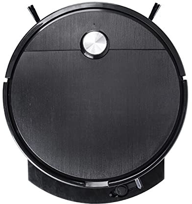 Aspirateur Robot, Aspirateur Multifonction Trois en Un, avec Réservoir d'eau, Télécommande, Plancher en Bois, Sol en Marbre, Couverture Courte en Laine, Nettoyage des Cheveux, Débris (Black)