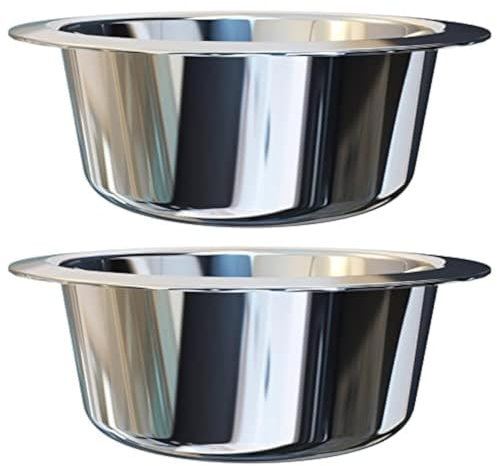 OXKOX Pack of 2 Dog Bowl - Stainless Steel Dishwasher Safe - Bowl for Cats, Dogs, Pups, and Kittens - Ideal for Wet and Dry DOG Food and Water Bowl (Medium)