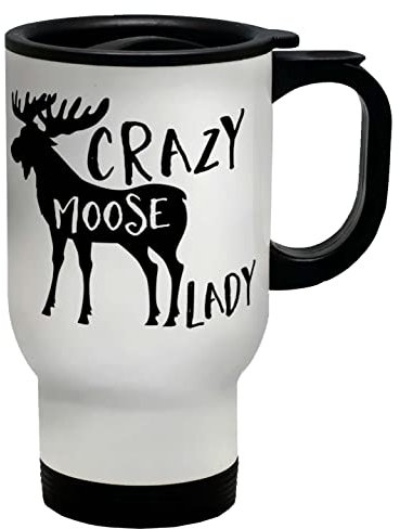 Shopagift Crazy Moose Lady Travel Mug Cup