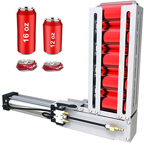 Pneumatic Can Crusher, Aluminum Can Crushers for Recycling, Multi-Load 6 Cans Design, Simple and Fast Operation, Countertop Installation