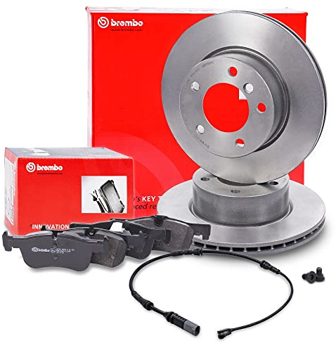 BREMBO Coated Disc Line Bremsenset Vorderachse inkl. Bremsscheiben Vorne Ø 284 mm Belüftet und Bremsbeläge Vorne + Verschleißkontakt, Kompatibel mit BMW 1er(F20), 1 (F21), 2 er (F23) (F22, F87)