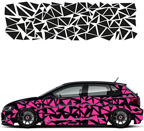 1A Style Sticker Auto Aufkleber Set 109 Teilig Rally Design Autodekor KFZ Seitenaufkleber Tuningset Camper Wohnwagen Premiumfolie (Pink)