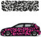 1A Style Sticker Auto Aufkleber Set 109 Teilig Rally Design Autodekor KFZ Seitenaufkleber Tuningset Camper Wohnwagen Premiumfolie (Pink)