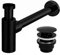 VBChome Waschtisch-Siphon + Click Clack Schwarz Universell Modern Elegantes Design Hochwertiger Flaschensiphon Einfache und Schnelle Montage Top Qualität